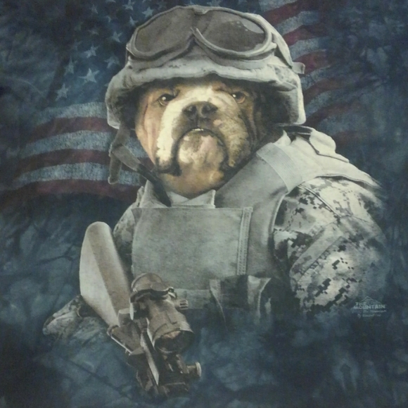 🏔️🐕 The Mountain Dog USA 🇺🇸 Military Shirt Soldier Large American Flag 🔥 - Picture 5 of 7